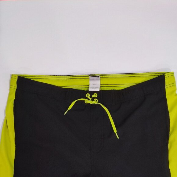Nike dri-fit swim trunk black with green and yellow design men's size M - Picture 2 of 12